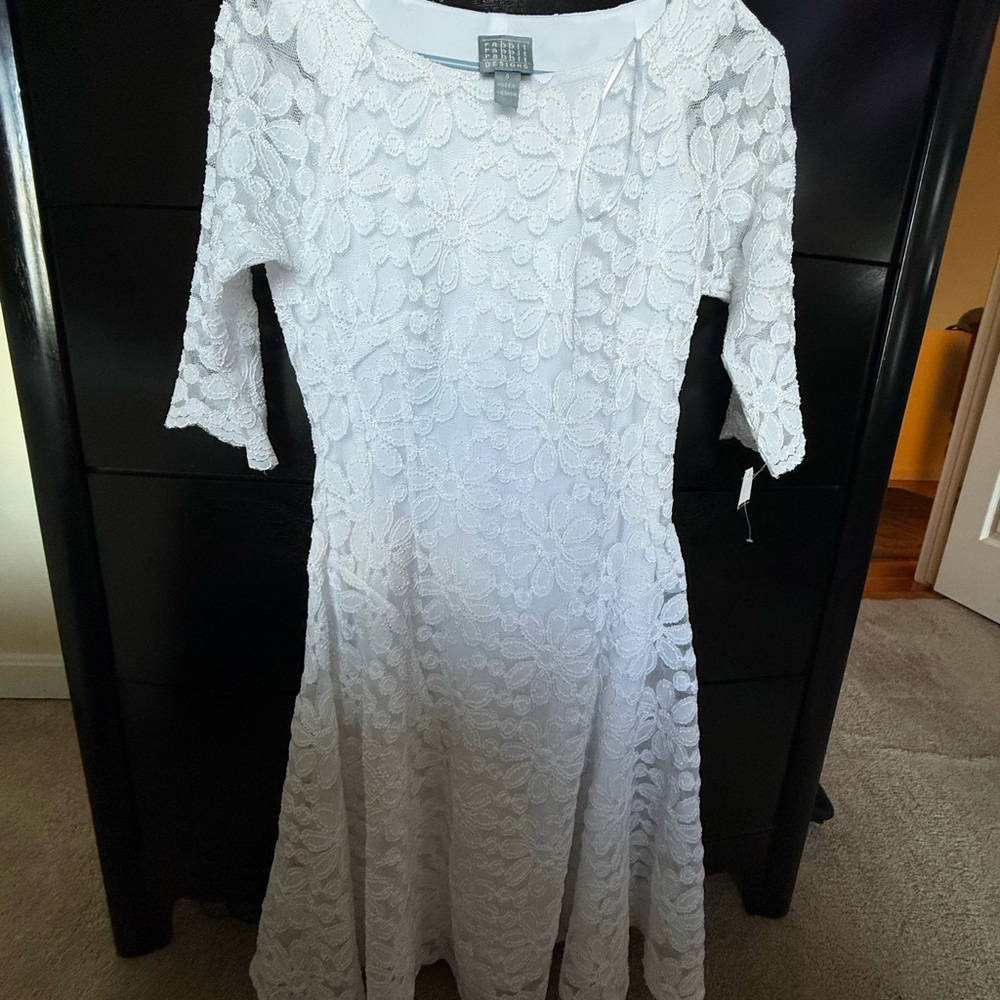 JCPenney White Floral Lace Dress